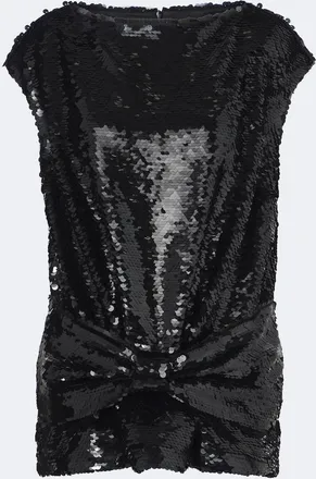Simone Rocha Bow-detail sequined peplum top