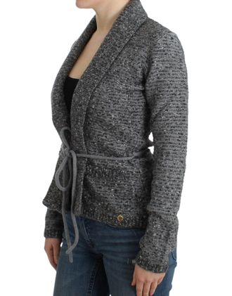 Roberto Cavalli Womens Gray Wool Knitted Cardigan Virgin Clothing