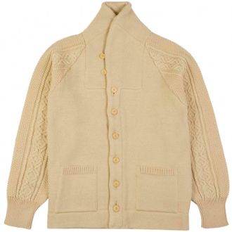 Nigel Cabourn Mens Fisherman Cardigan In Ivory