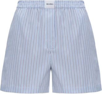The Attico Gestreepte elastische shorts - Blauw