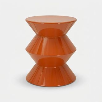 Les Tendances Mesa Auxiliar Redonda De Metal Para Sal&oacute;n Zag - Naranja