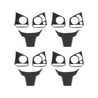 OEM 12 Piezas De Embellecedores Decorativos De Fibra De Carbono Para Interruptores De Botones Del Volante Del Coche (modelos 2016-2019)