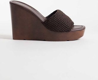 Aldo Aldo - Grounded - Sandali con zeppa alluncinetto marrone scuro