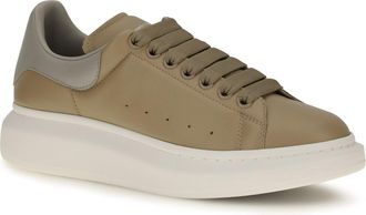 Alexander McQueen Mens Leather Sneakers Sand-Stone Sand/stone