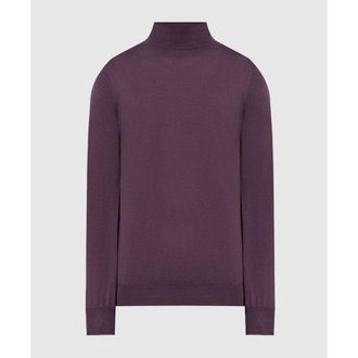 Brunello Cucinelli Plum Turtleneck Knit Sweater, Brand Size 52 (US Size 42)
