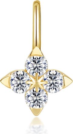 Lafonn Trillium Simulated Diamond Flower Charm Pendant in Gold at Nordstrom