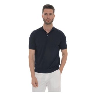 Hindustrie Polo Shirts, male, Blue, S, Cottoncrepe Jersey Polo Shirt