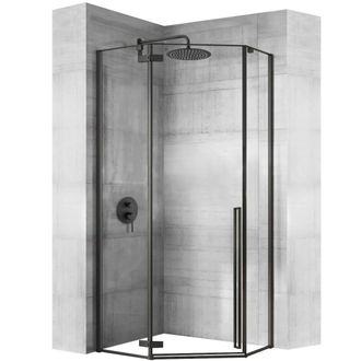 Rea Rea - Mampara De Ducha Diamond Negro Mat 100x100