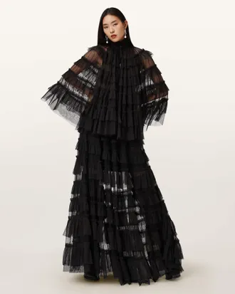 AllSaints Aude Ruffle Maxi Skirt