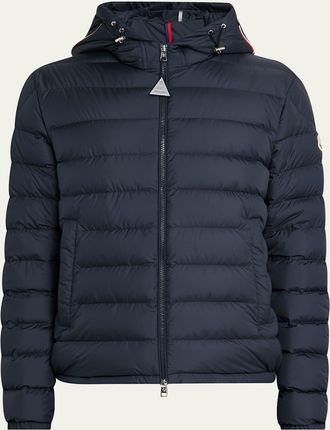 Moncler Mens Quilted Full-Zip Hooded Jacket