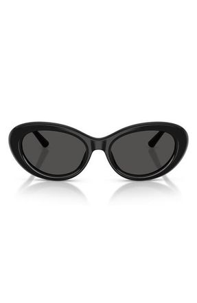 Dolce & Gabbana 54mm Oval Sunglasses in Black /Dark Grey at Nordstrom