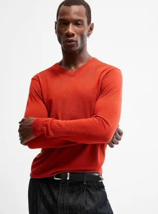 Le 31 Mens Responsible merino V-neck sweater