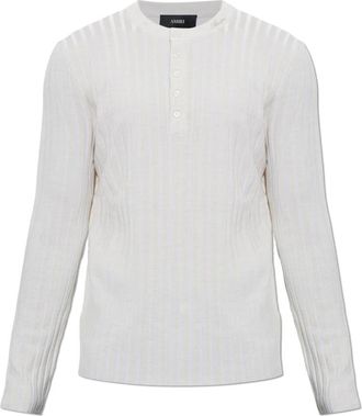 Amiri Cr&egrave;me Trui - Heren - Ronde hals truien - Beige - L - Wol - Truien & Vesten