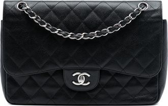 Chanel Tweedehands Jumbo Classic Kaviaar Dubbele Flap