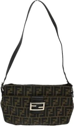 Fendi Pre-owned Shoulder Bags, female, Brown, Size: ONE SIZE Pre-owned Vintage pocket shoulder bag