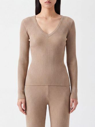 Liu Jo Maglia slim fit a coste con scollo a V e filato laminato