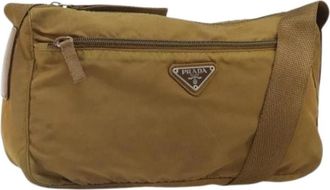 Prada Pre-owned Vintage Cross Body Bag - Dames - Vintage Schoudertas - Beige - ONE Size - Nylon - Vintage