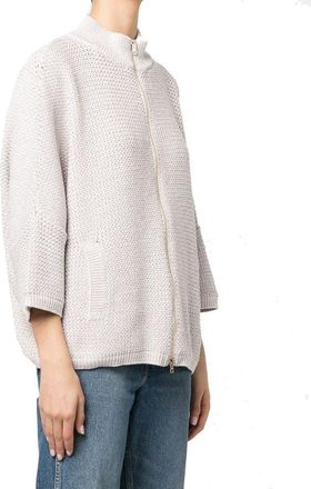 Herno Womens Beige Cotton Cardigan Clothing