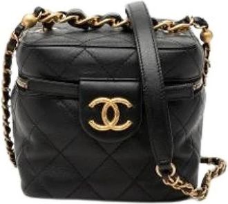 Chanel Pre-owned Vanity Case - Dames - Vintage Mini Tas - Zwart - ONE Size - Leer - Vintage