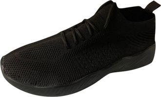 Generic Womens Arch Support Running Trainers Ladies Wide Fit Slip on Shoes Womens Solid Knitted Platform Fashion Large Size Flying Lace-up Color Walking Shoes