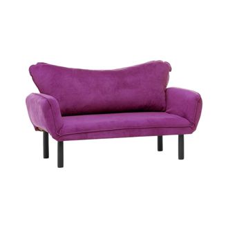 Dmora Sof&aacute; Cama 2 Plazas Mindulle, Reclinable, Con Brazos, Asientos Para 2, 140x65 Cm Violeta