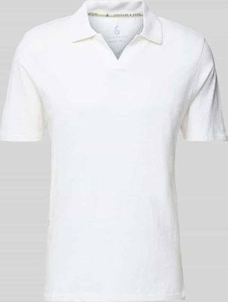 Colours & Sons Slim Fit Poloshirt aus Baumwoll-Leinen-Mix in Weiss, Gr&ouml;&szlig;e XL
