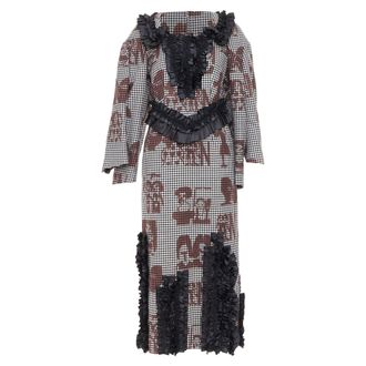 Comme Des Gar&ccedil;ons Comme Des Garcons wool gingham ruffle midi dress