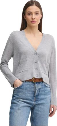 Benetton Merino Wol Cardigan - Dames - Vesten - Grijs - XS - Wol - Truien & Vesten