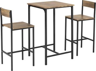 SoBuy Mesa y taburetes x2 madera color natural