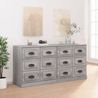vidaXL Aparadores 2 Piezas Madera Contrachapada Gris Sonoma Vidaxl