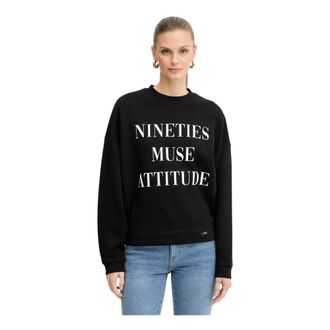 Elisabetta Franchi Mujer, Sudaderas, Negro, Talla: M