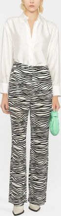 Max Mara Broek met zebraprint - Wit