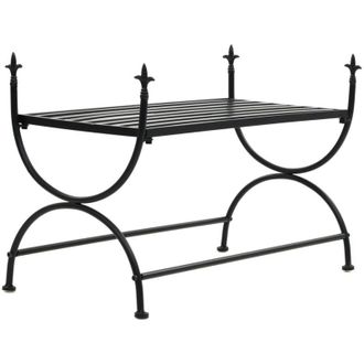vidaXL vidaXL Panca Stile Vintage in Metallo 83x42x55 cm Nero