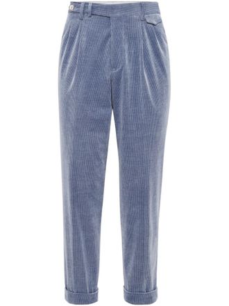 Brunello Cucinelli Pantaloni affusolati a coste - Blu