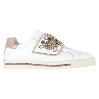 Rene Caovilla Ren&eacute; Caovilla Sieraden-Versierde Sneakers in Witte Leer