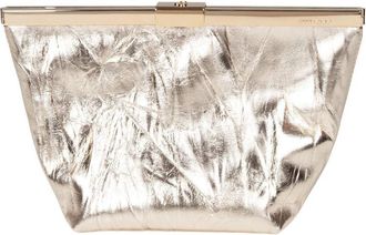 Jimmy Choo London Ganache Clutch Bag In Vintage Leather With A Metallic Effect