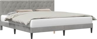 vidaXL Estructura De Cama Gris Claro 180 X 200 Cm Terciopelo Vidaxl