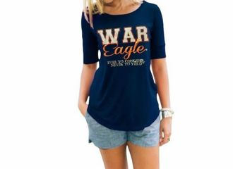 Gameday Couture Auburn University Half-Sleeve Spirit Tee In Navy