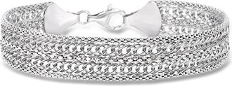 Ross-Simons Italian Sterling Silver Popcorn-Chain and Curb-Link Bracelet