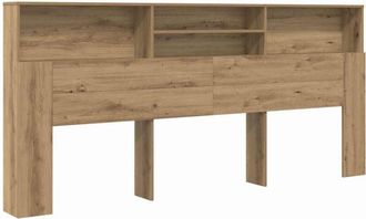 vidaXL Headboard Cabinet with Shelf Artisan oak 220 x 19 x 101.5 cm Vidaxl