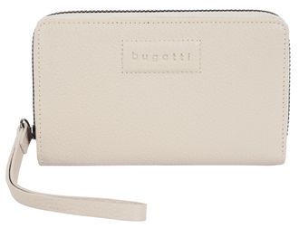 Bugatti Geldb&ouml;rse BUGATTI ELSA, Damen, weiss (wei&szlig;), Leder, leicht gl&auml;nzend, unifarben, Kleinlederwaren Geldb&ouml;rse, echt Leder