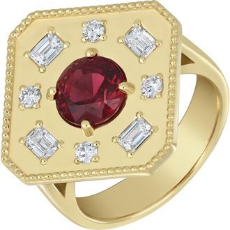 Bony Levy Ruby & Diamond Statement Ring in 18K Yellow Gold at Nordstrom, Size 6.5