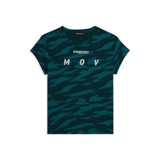 Freddy T-shirt camouflage con maniche ad aletta