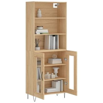 Berkfield Home Highboard Sonoma Oak 69.5x34x180 cm Engineered Wood in Light Beige