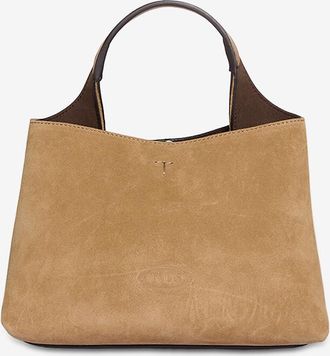 Tod's Handgefertigte Trapez-Handtasche aus Wildleder