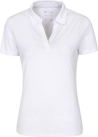 Mountain Warehouse Womens UV Polo - UV Protection Ladies T-Shirt, V Neck Top, Lightweight Tee Shirt - for Spring Summer Running, Hiking & Outdoors White Womens Size 4