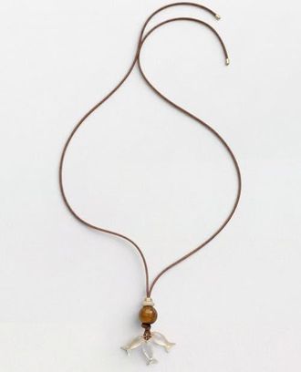 By Lilla Cala Pendant Necklace in Leather Brown at Nordstrom, Size 21