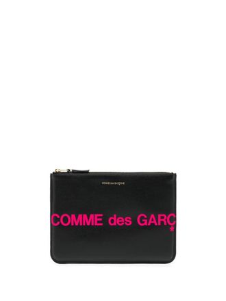 Comme Des Garçons logo-print leather wallet - Black