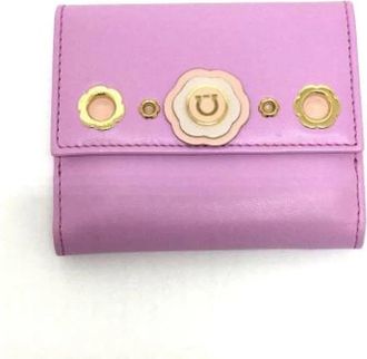 Ferragamo Pre-owned Leather Wallet - Dames - Vintage Accessoires - Paars - ONE Size - Leer - Vintage
