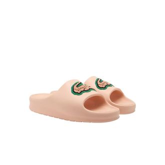 Lacoste Mens Serve Slide 2.0 Sandal, Pink Crocodile, 40
